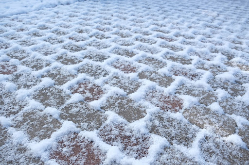 snow on paver